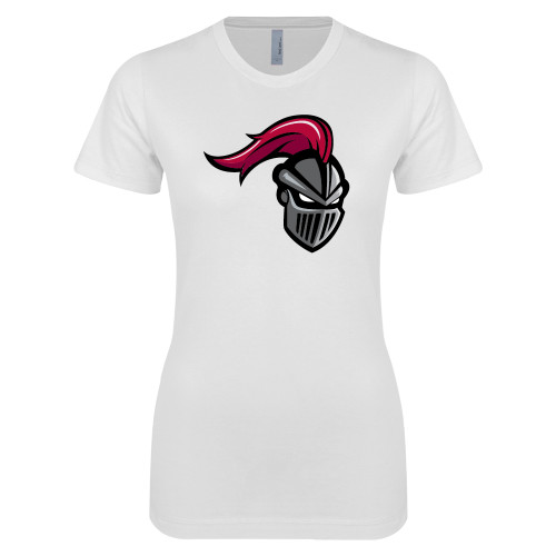  Next Level Womens White Boyfriend Tee - Knight
