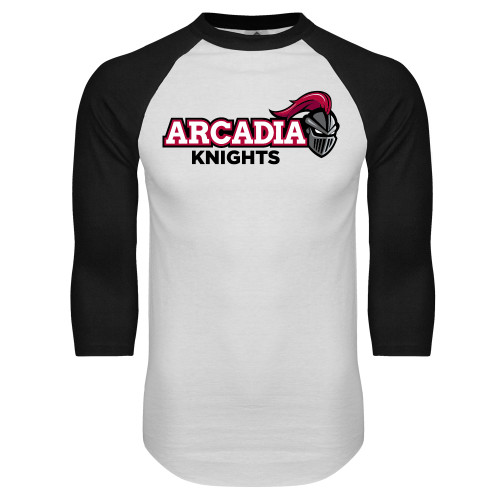  White/Black Raglan Baseball T Shirt - Official Logo