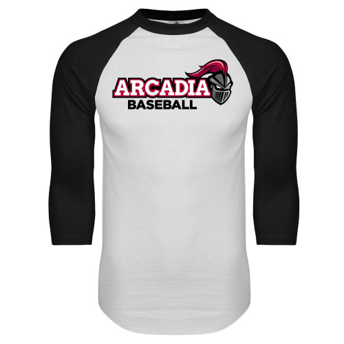 White/Black Raglan Baseball T Shirt - Baseball