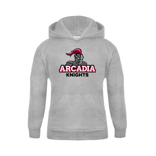  Youth Grey Fleece Hood - Arcadia Knights Stacked