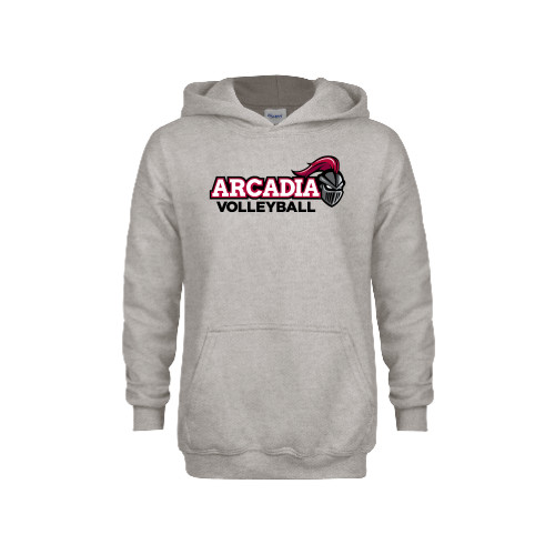  Youth Grey Fleece Hood - Volleyball