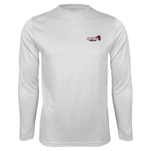  White Performance Long Sleeve Shirt - Official Logo