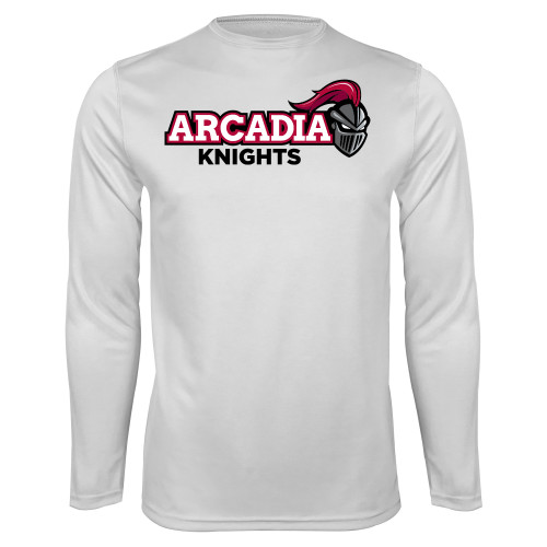  White Performance Long Sleeve Shirt - Official Logo