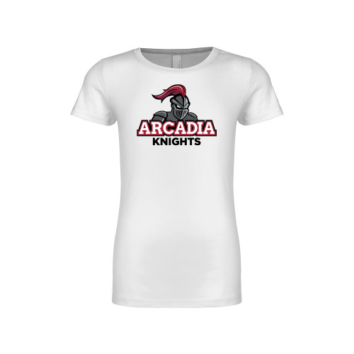  Next Level Girls White Fashion Fit T Shirt - Arcadia Knights Stacked
