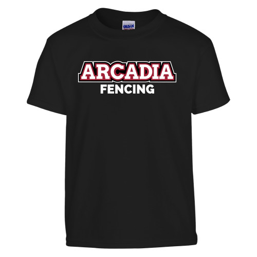  Youth Black T Shirt - Fencing Wordmark