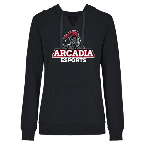  Womens Plus Black Hoodie - E Sports Stacked