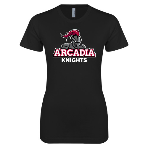  Next Level Womens Black Boyfriend Tee - Arcadia Knights Stacked
