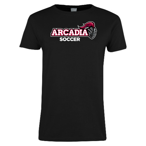  Womens Black Short Sleeve Tee - Soccer