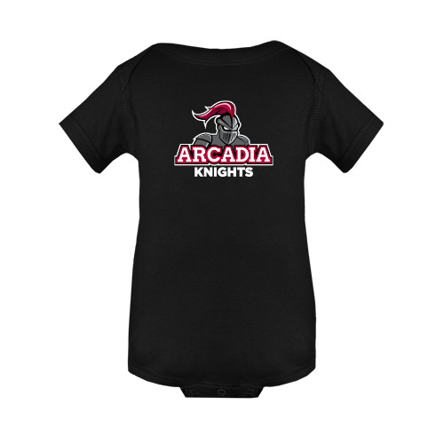  Black Infant Onesie - Arcadia Knights Stacked