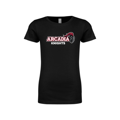  Next Level Girls Black Fashion Fit T Shirt - Official Logo