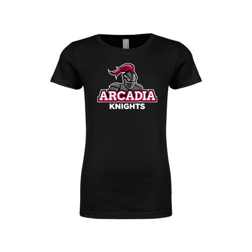  Next Level Girls Black Fashion Fit T Shirt - Arcadia Knights Stacked