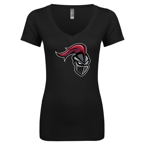  Next Level Womens Black Ideal V Tee - Knight