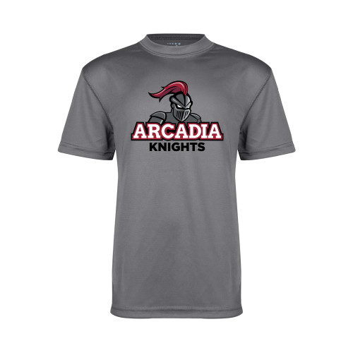  Youth Performance Grey Concrete Tee - Arcadia Knights Stacked