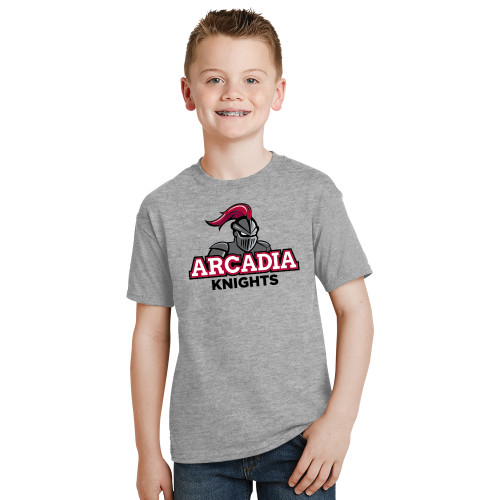  Youth Grey T-Shirt - Arcadia Knights Stacked