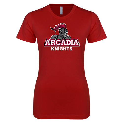  Next Level Womens Cardinal Boyfriend Tee - Arcadia Knights Stacked