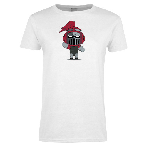  Womens White Short Sleeve Tee - Arcadia Mini Knight Wrestling