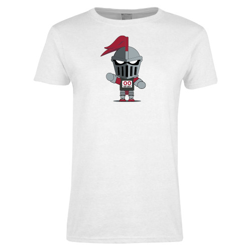  Womens White Short Sleeve Tee - Arcadia Mini Knight Cross Country Track and Field