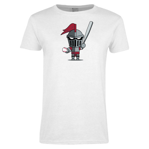  Womens White Short Sleeve Tee - Arcadia Mini Knight Baseball