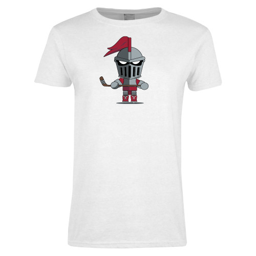  Womens White Short Sleeve Tee - Arcadia Mini Knight Ice Hockey