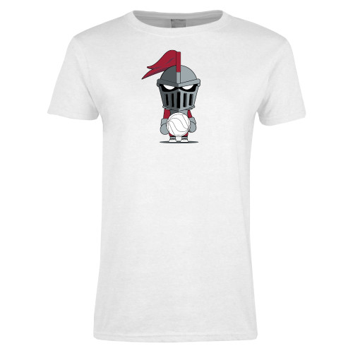  Womens White Short Sleeve Tee - Arcadia Mini Knight Volleyball