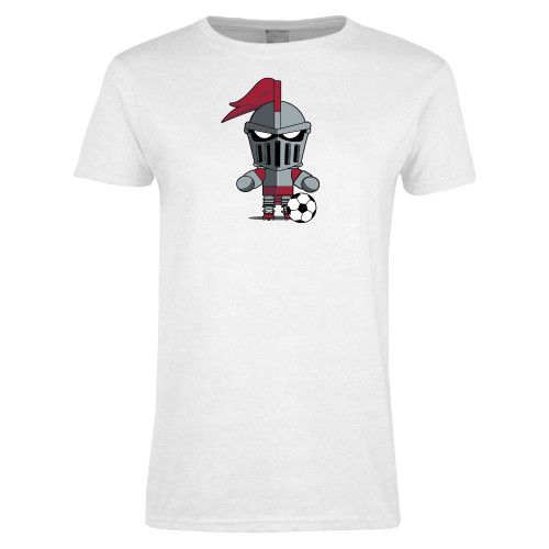  Womens White Short Sleeve Tee - Arcadia Mini Knight Soccer