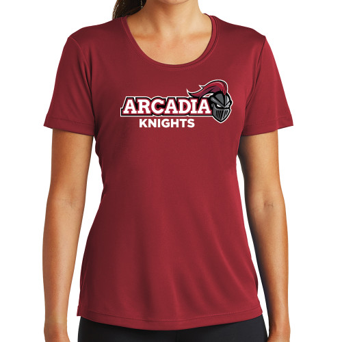  Womens Cardinal Performance Short Sleeve Tee - Official Logo
