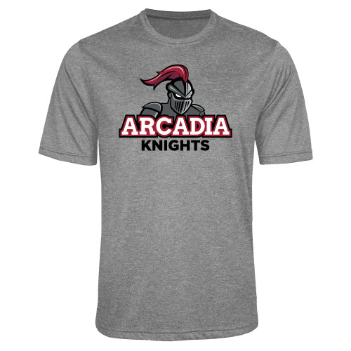  Grey Heather Performance Contender Tee - Arcadia Knights Stacked
