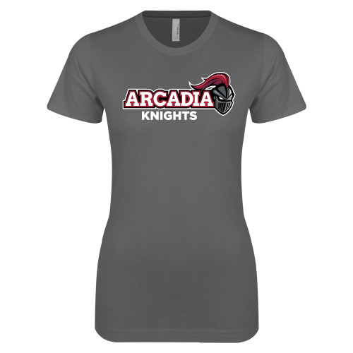  Next Level Womens Charcoal Boyfriend Tee - Official Logo