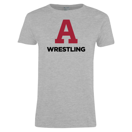  Womens Grey Short Sleeve Tee - Arcadia Wrestling