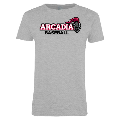  Womens Grey Short Sleeve Tee - Baseball