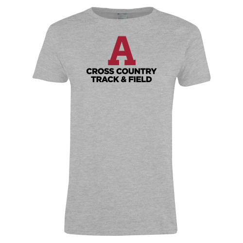  Womens Grey Short Sleeve Tee - Arcadia Cross Country Track and Field