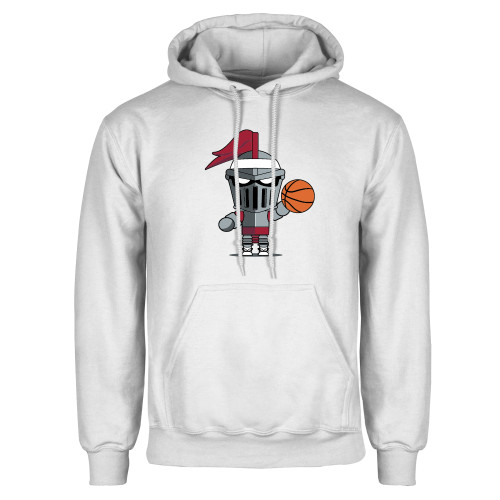  White Fleece Hoodie - Arcadia Mini Knight Basketball