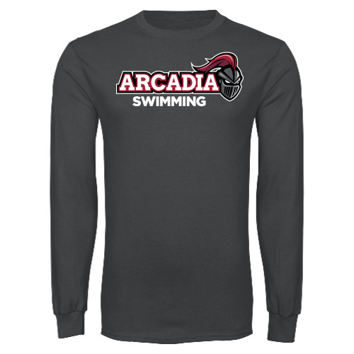  Charcoal Long Sleeve T Shirt - Swimming