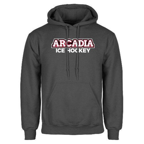  Charcoal Fleece Hoodie - Ice Hockey Word Mark