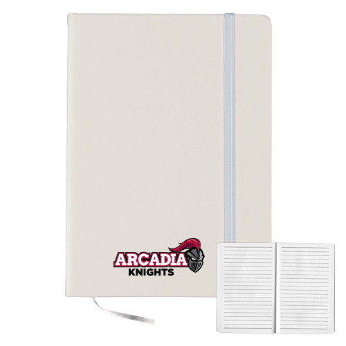  5x7 White Hard Cover Journal - Official Logo