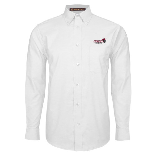  White Oxford Long Sleeve Shirt - Official Logo