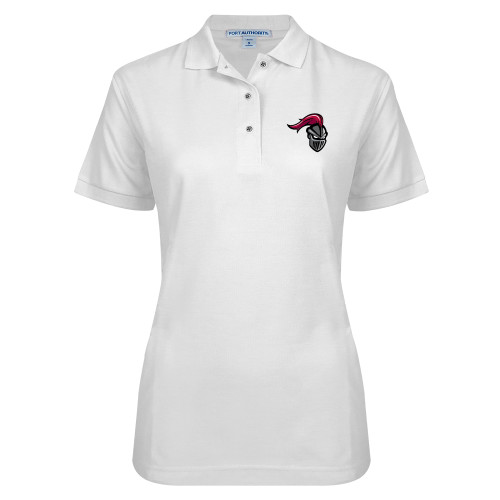  Womens Silk Touch White Pique Polo - Knight