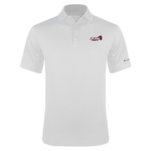  Columbia White Omni Wick Drive Polo - Official Logo