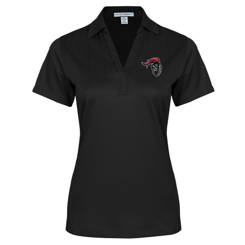  Womens Black Performance Fine Jacquard Polo - Knight