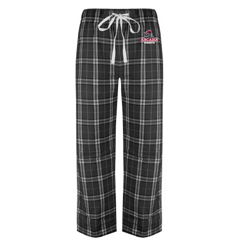  Black/Grey Flannel Pajama Pant - Arcadia Knights Stacked