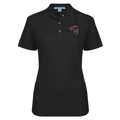  Womens Silk Touch Black Pique Polo - Knight