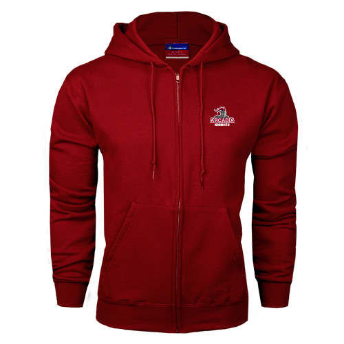  Champion Cardinal Fleece Full Zip Hood - Arcadia Knights Stacked