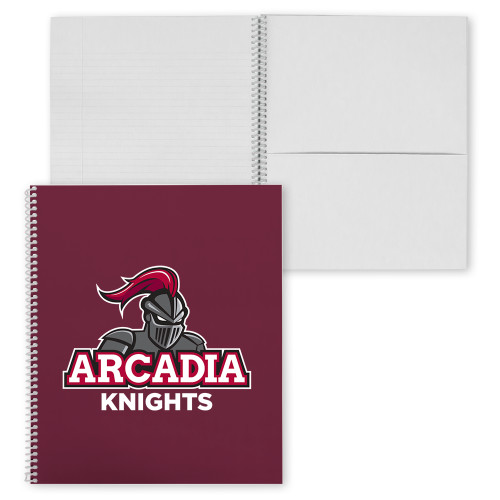  College Spiral Notebook w/Clear Coil - Arcadia Knights Stacked