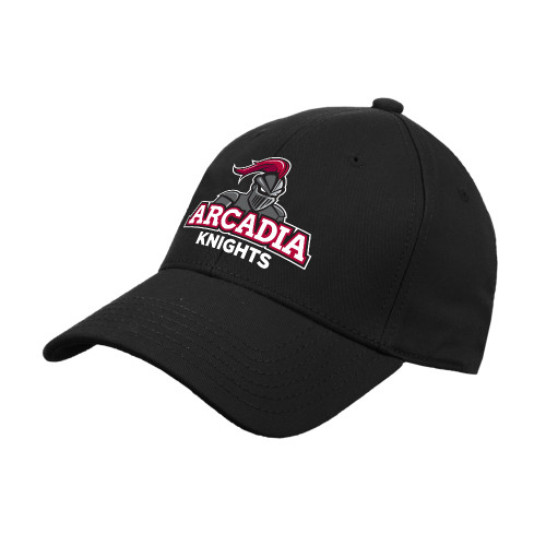  Black Structured Adjustable Pro Style Hat - Arcadia Knights Stacked