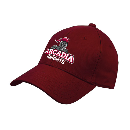  Cardinal Structured Adjustable Pro Style Hat - Arcadia Knights Stacked