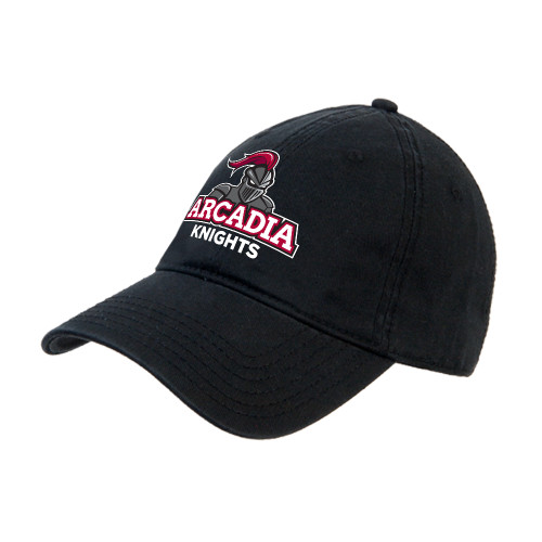  Black Unstructured Adjustable Low Profile Hat - Arcadia Knights Stacked