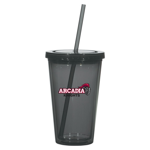  Madison Double Wall Charcoal Tumbler w/Straw 16oz - Official Logo