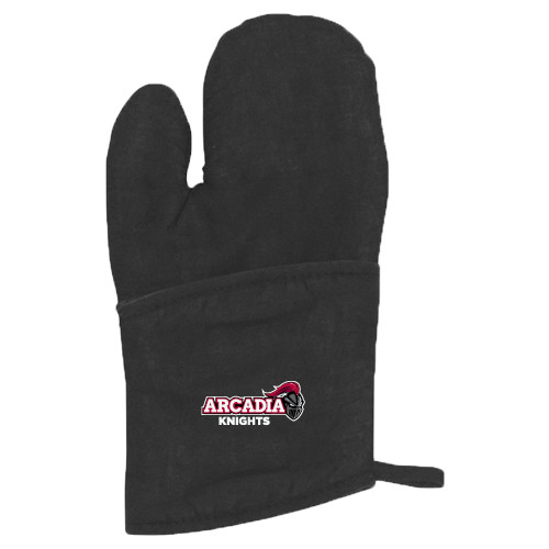  Quilted Canvas Black Oven Mitt - Official Logo