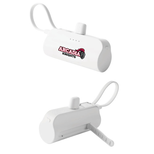  Sidekick White 4500 mAh Power Bank - Official Logo