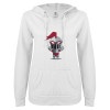 Thumbnail image for  ENZA Womens White V Notch Raw Edge Fleece Hoodie